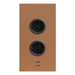 Hörnbox Asta 2-vägs + 2x USB Koppar
