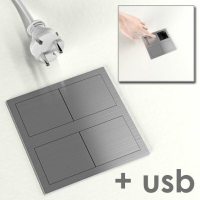 VersaHit Dual 1-vägs + 2x USB Rostfri